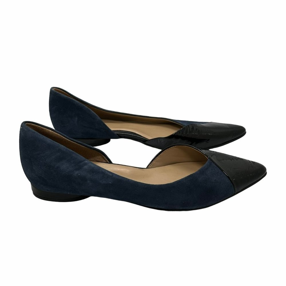 🤩 7.5M Women's comfort shoes Naturalizer Navy Black suede leather Slip On Flats - Picture 3 of 7